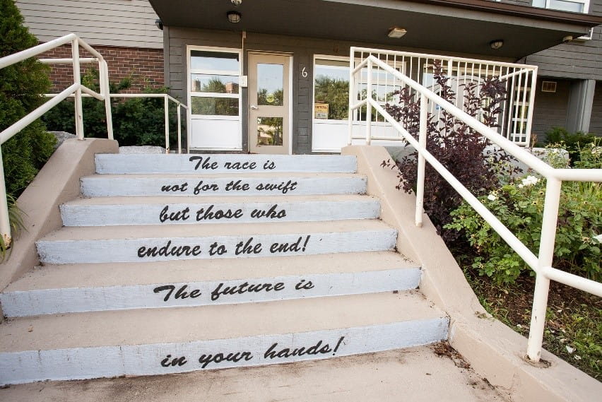 steps with words on them